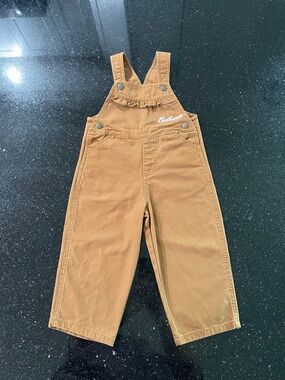 Carhartt Baby Kids Canvas Ruffle Front
Brown Overalls Girls Size 2T